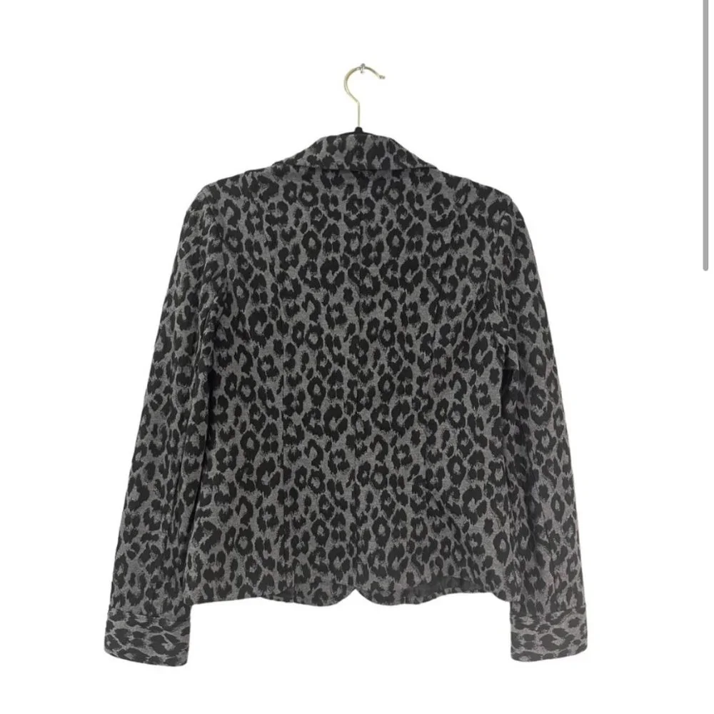 Charter Club 2 Piece Blazer/Skirt Set Black Animal Print Size Small/4
